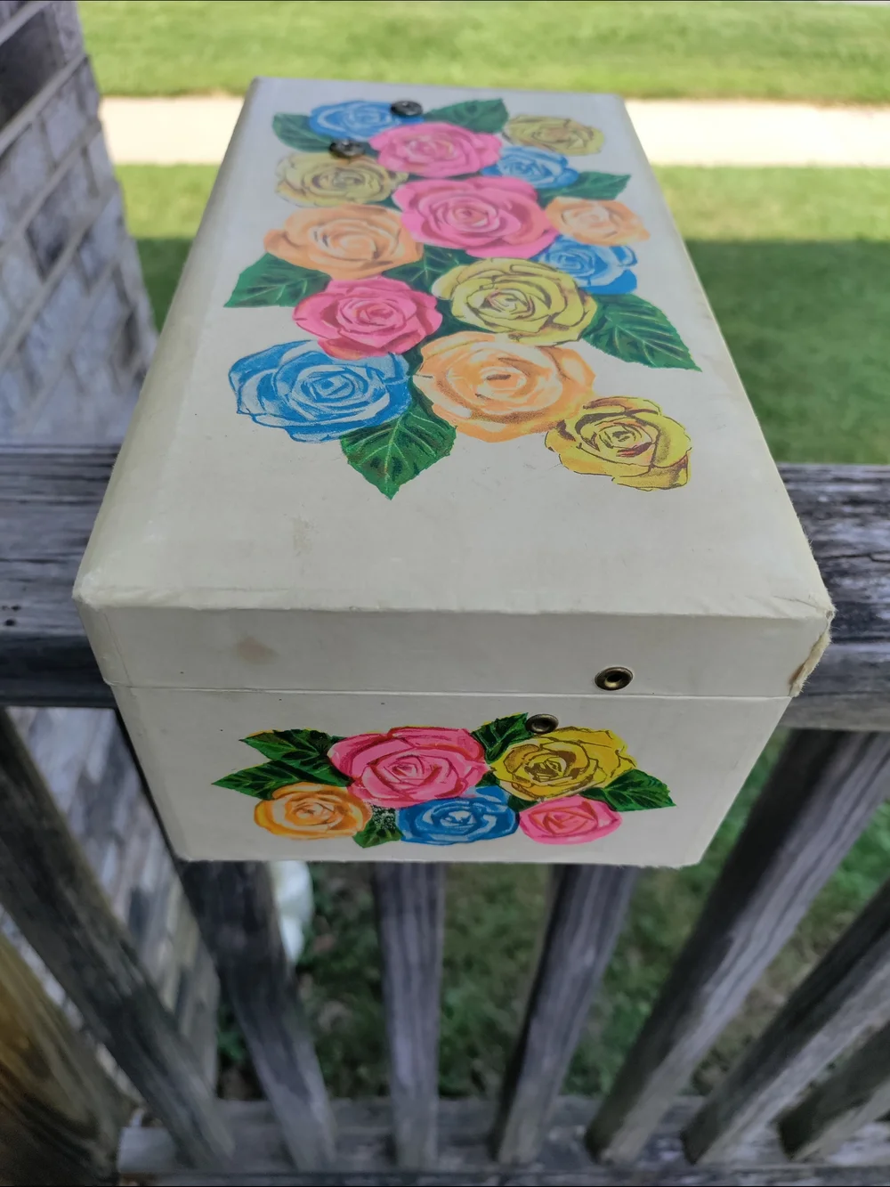 60s/70s Vintage Hand-Painted Floral Jewelry Box Made In Japan